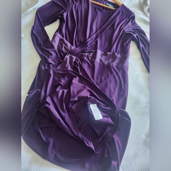Ralph Lauren Purple Long Sleeve Sheath Dress for Cocktail - Picture 9 of 9